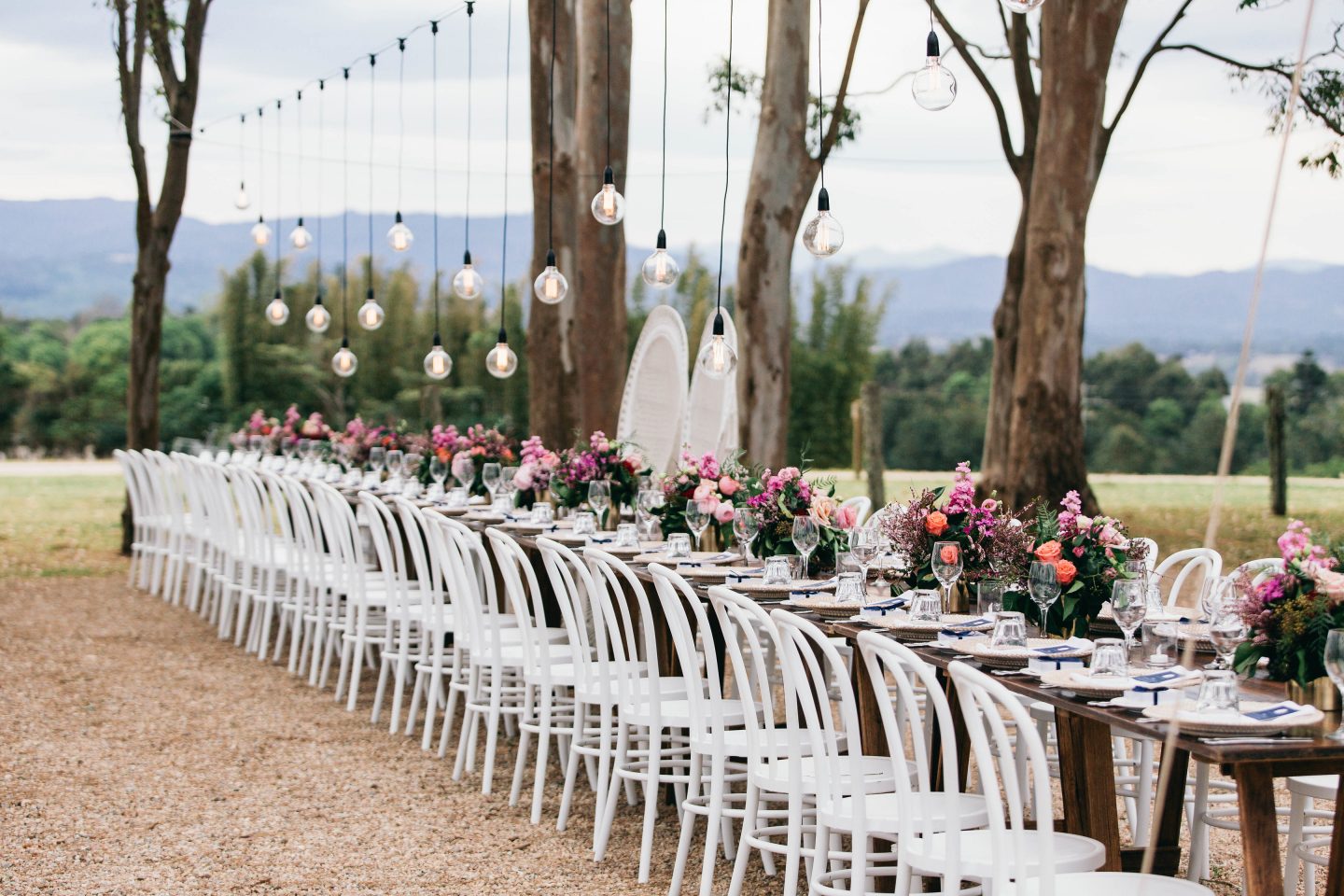 Outdoor dining at byronviewfarm - Byron Bay Weddings